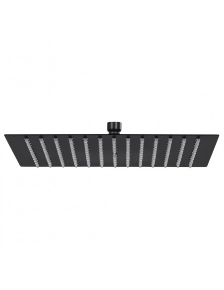 Testa Doccia a Pioggia in Acciaio Inox 40x40 cm Quadrata Nera