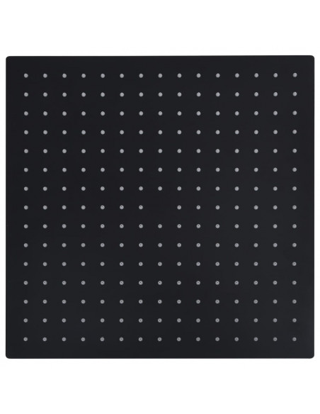 Testa Doccia a Pioggia in Acciaio Inox 40x40 cm Quadrata Nera