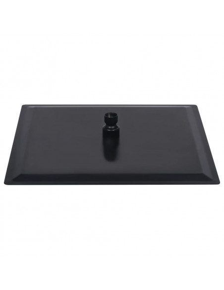 Testa Doccia a Pioggia in Acciaio Inox 40x40 cm Quadrata Nera