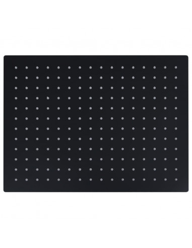 Testa Doccia a Pioggia Acciaio Inox 40x30 cm Rettangolare Nera