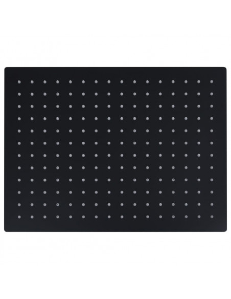 Testa Doccia a Pioggia Acciaio Inox 40x30 cm Rettangolare Nera