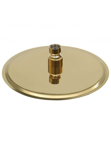 Testa Doccia a Pioggia in Acciaio Inox 20 cm Rotonda Oro