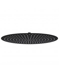 Testa Doccia a Pioggia in Acciaio Inox 50 cm Rotonda Nera 2