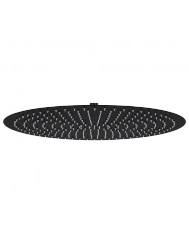 Testa Doccia a Pioggia in Acciaio Inox 50 cm Rotonda Nera