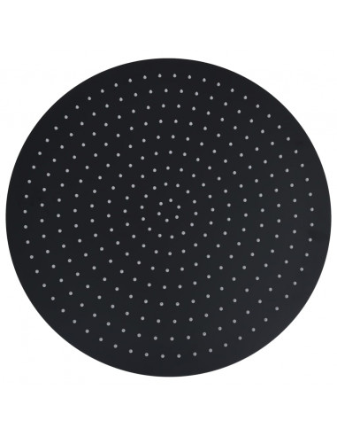 Testa Doccia a Pioggia in Acciaio Inox 50 cm Rotonda Nera