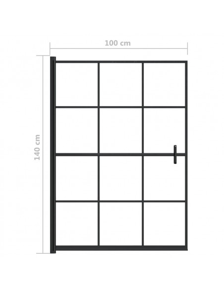 Pannello per Box Doccia in ESG 100x140 cm Nero