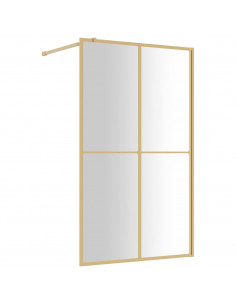 Parete per Doccia Walk-in Vetro Trasparente ESG 118x195 cm Oro 2