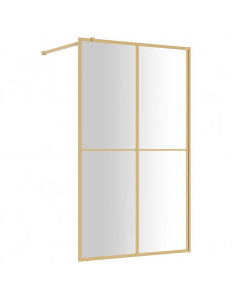 Parete per Doccia Walk-in Vetro Trasparente ESG 118x195 cm Oro