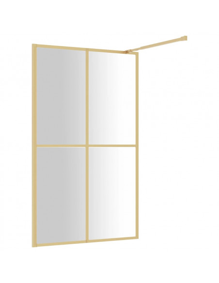 Parete per Doccia Walk-in Vetro Trasparente ESG 118x195 cm Oro