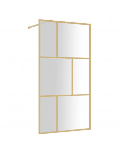 Parete per Doccia Walk-in Vetro Trasparente ESG 100x195 cm Oro 2