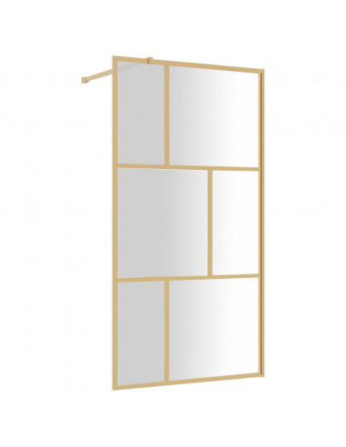 Parete per Doccia Walk-in Vetro Trasparente ESG 100x195 cm Oro