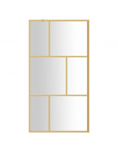 Parete per Doccia Walk-in Vetro Trasparente ESG 100x195 cm Oro