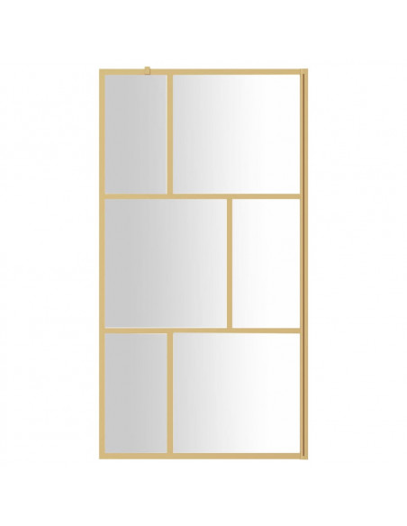Parete per Doccia Walk-in Vetro Trasparente ESG 100x195 cm Oro