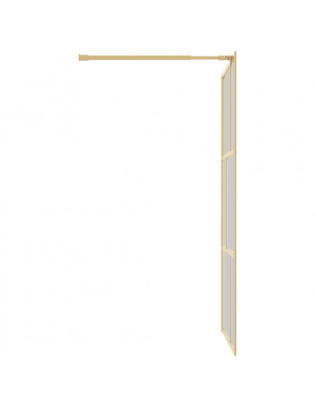 Parete per Doccia Walk-in Vetro Trasparente ESG 100x195 cm Oro