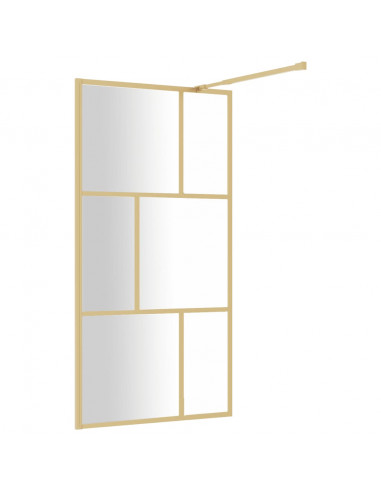 Parete per Doccia Walk-in Vetro Trasparente ESG 100x195 cm Oro