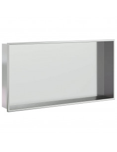 Nicchia per Doccia Argento Spazzolato 62x32x9cm in Acciaio Inox 2