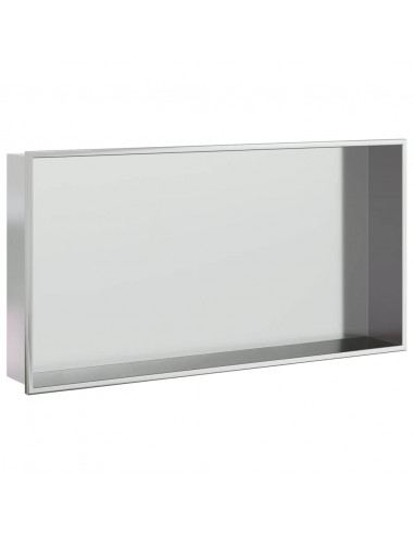 Nicchia per Doccia Argento Spazzolato 62x32x9cm in Acciaio Inox