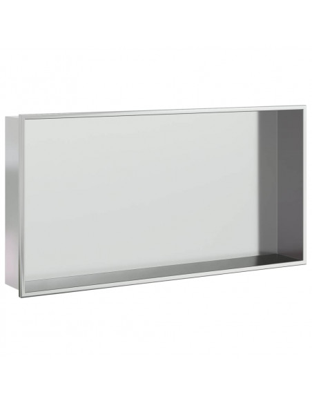 Nicchia per Doccia Argento Spazzolato 62x32x9cm in Acciaio Inox