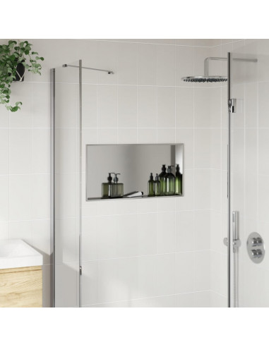 Nicchia per Doccia Argento Spazzolato 62x32x9cm in Acciaio Inox