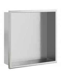 Nicchia per Doccia Argento Spazzolato 32x32x9cm in Acciaio Inox 2