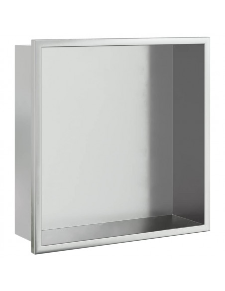 Nicchia per Doccia Argento Spazzolato 32x32x9cm in Acciaio Inox