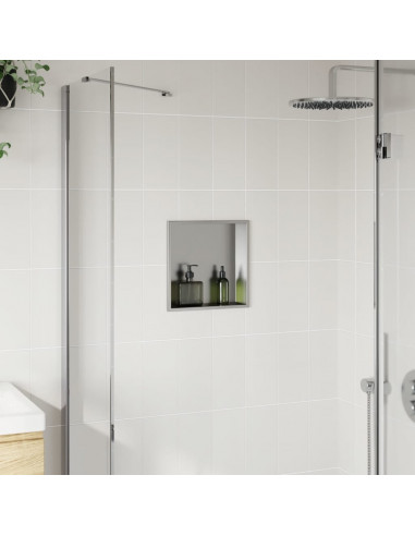 Nicchia per Doccia Argento Spazzolato 32x32x9cm in Acciaio Inox