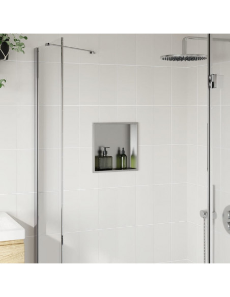 Nicchia per Doccia Argento Spazzolato 32x32x9cm in Acciaio Inox
