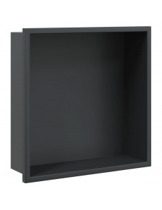 Nicchia per Doccia Nero Opaco 32x32x9cm in Acciaio Inox 2