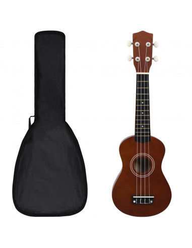 Set Ukulele Soprano con Borsa per Bambini Legno Naturale 21"