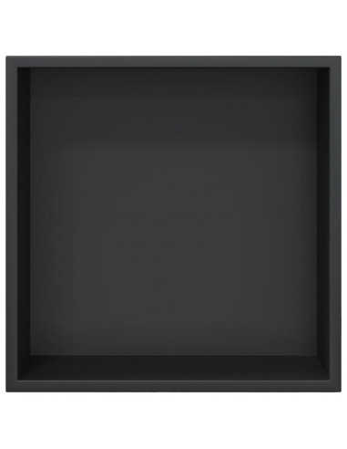 Nicchia per Doccia Nero Opaco 32x32x9cm in Acciaio Inox
