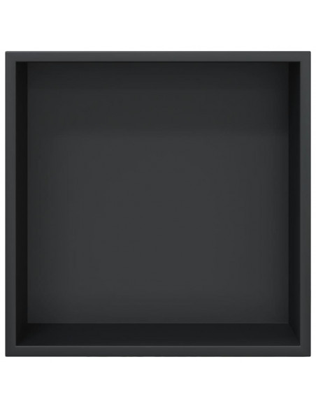 Nicchia per Doccia Nero Opaco 32x32x9cm in Acciaio Inox