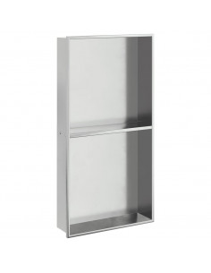 Nicchia per Doccia Argento Spazzolato 32x62x9cm in Acciaio Inox 2