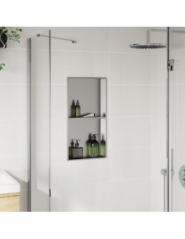 Nicchia per Doccia Argento Spazzolato 32x62x9cm in Acciaio Inox