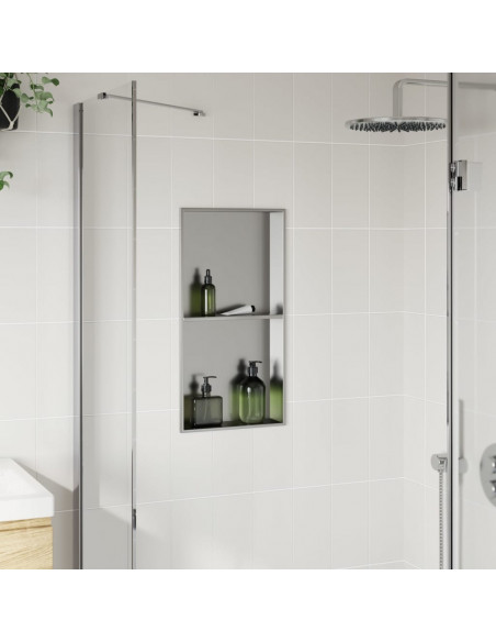 Nicchia per Doccia Argento Spazzolato 32x62x9cm in Acciaio Inox