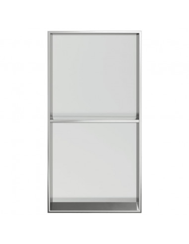Nicchia per Doccia Argento Spazzolato 32x62x9cm in Acciaio Inox