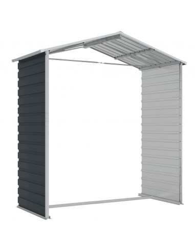 Capanno da Giardino Antracite 191x130x198 cm in Acciaio Zincato