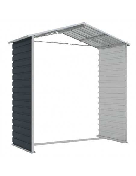 Capanno da Giardino Antracite 191x130x198 cm in Acciaio Zincato