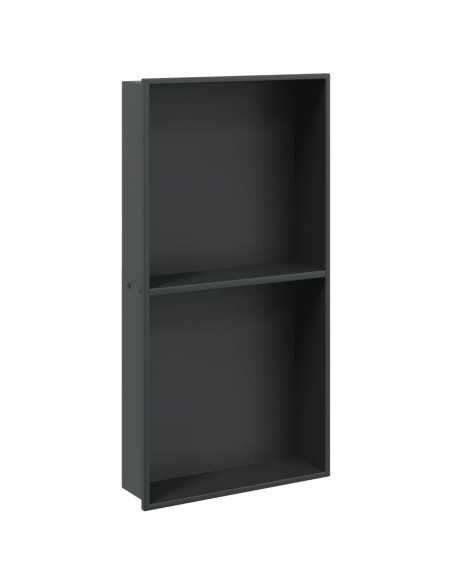 Nicchia per Doccia Nero Opaco 32x62x9cm in Acciaio Inox