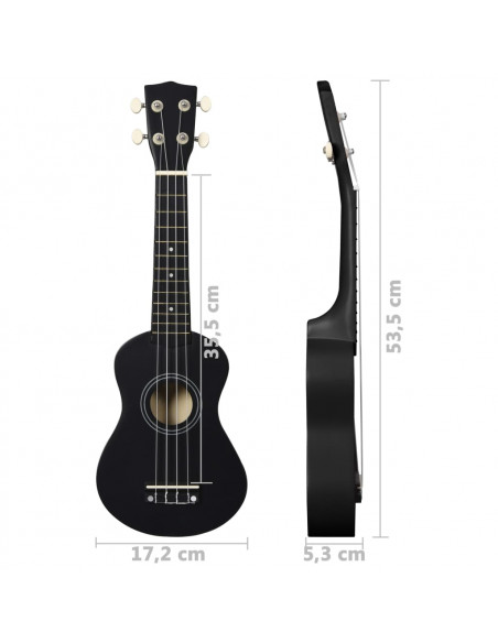 Set Ukulele Soprano con Borsa per Bambini Nera 21"