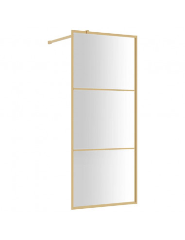 Parete per Doccia Walk-in Vetro Trasparente ESG 90x195 cm Oro