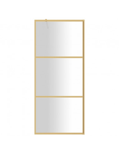 Parete per Doccia Walk-in Vetro Trasparente ESG 90x195 cm Oro