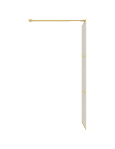 Parete per Doccia Walk-in Vetro Trasparente ESG 90x195 cm Oro