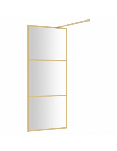 Parete per Doccia Walk-in Vetro Trasparente ESG 90x195 cm Oro