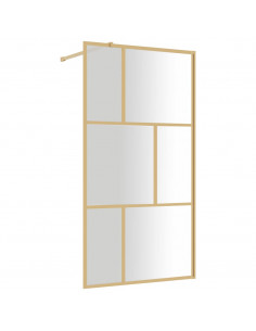 Parete per Doccia Walk-in Vetro Trasparente ESG 115x195 cm Oro 2