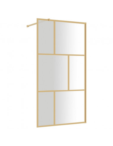 Parete per Doccia Walk-in Vetro Trasparente ESG 115x195 cm Oro