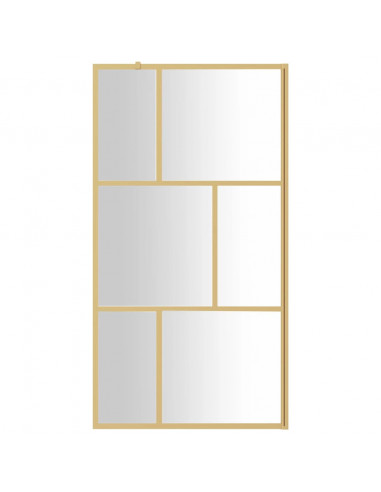 Parete per Doccia Walk-in Vetro Trasparente ESG 115x195 cm Oro