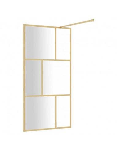 Parete per Doccia Walk-in Vetro Trasparente ESG 115x195 cm Oro