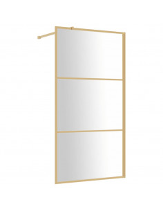 Parete per Doccia Walk-in Vetro Trasparente ESG 100x195 cm Oro 2