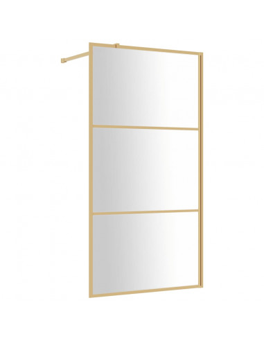 Parete per Doccia Walk-in Vetro Trasparente ESG 100x195 cm Oro