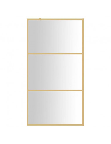 Parete per Doccia Walk-in Vetro Trasparente ESG 100x195 cm Oro